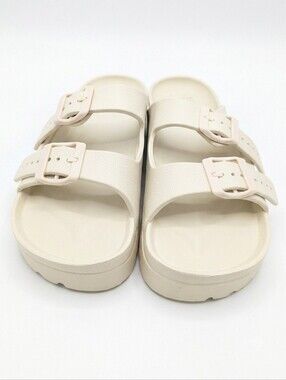Cream Platform Slide Sandals / Comfort Mules Sz8 NWOT ⭐ FREE WITH ANY PURCHASE ⭐